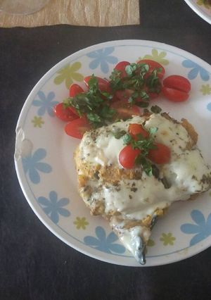 Una foto de Pastel mixto de papa y calabaza relleno de trozos de carne
