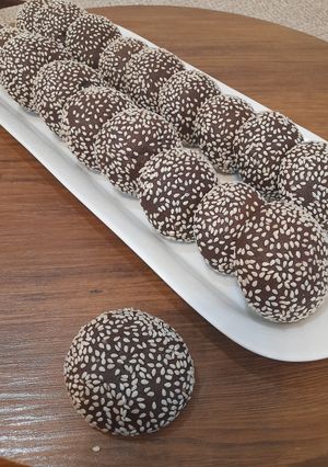 عکسی از دستور کوکی کنجدی موکا 😋