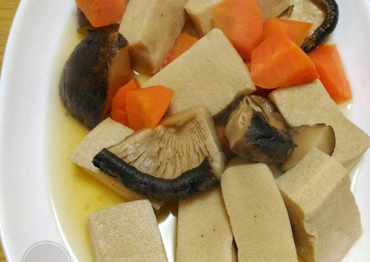 Langkah Mudah untuk Menyiapkan Koya Tofu/Kouyadoufu Shitake - Rebusan Khas Jepang (🇯🇵) 高野豆腐と椎茸の煮物 Anti Gagal