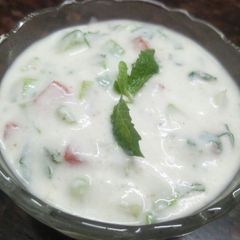 A picture of Cucumber raita (Jain).