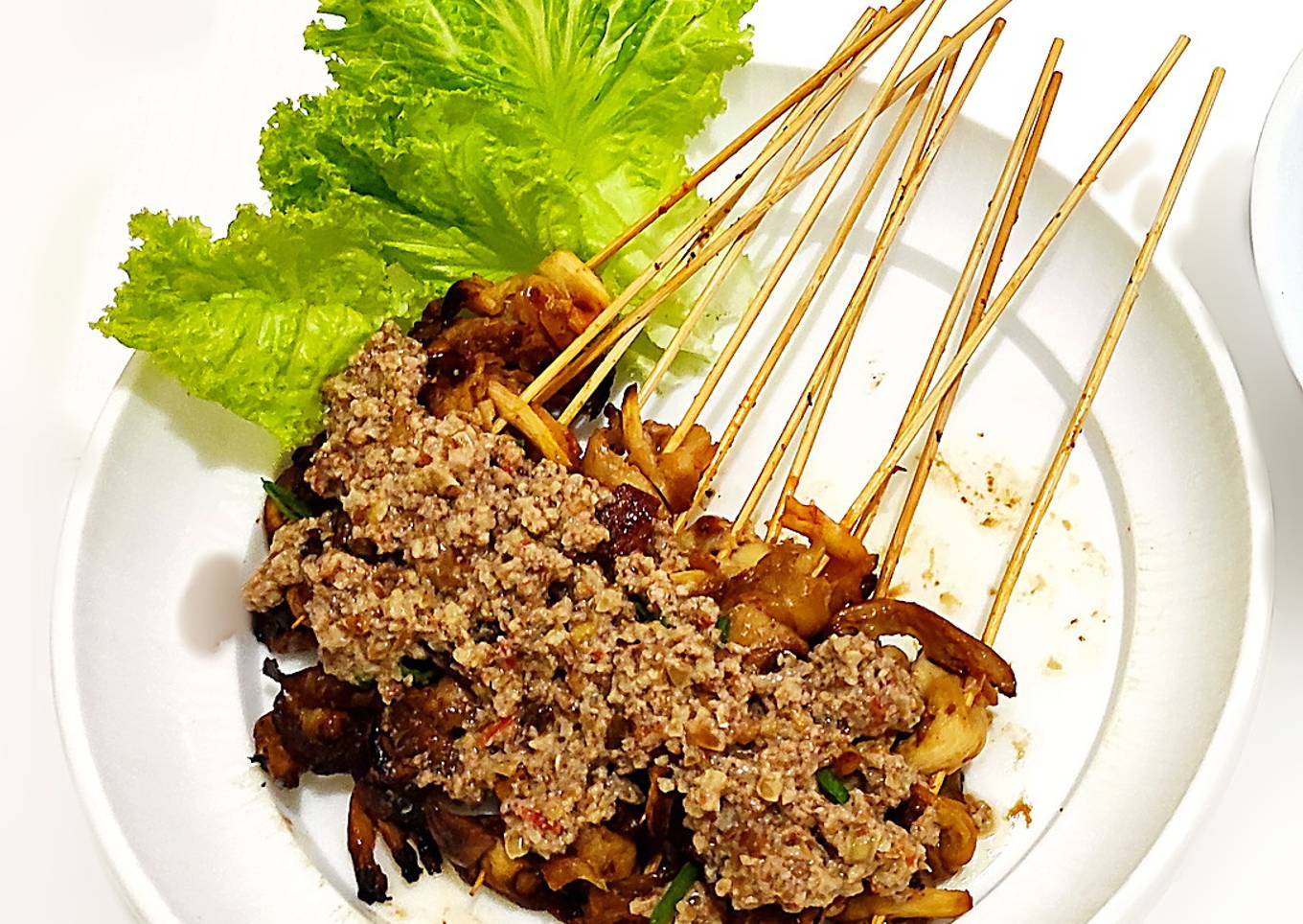 Sate Jamur Tiram Bumbu Kacang/ Oyster Mushroom Satay with Peanut