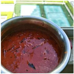 A picture of Quick Beetroot gravy using pressure cooker.