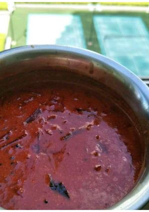 A picture of Quick Beetroot gravy using pressure cooker.