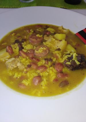 Una foto de Arroz con alubias pintas