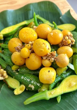 Hình của món Trứng Gà Non Xào Bí Nụ.
