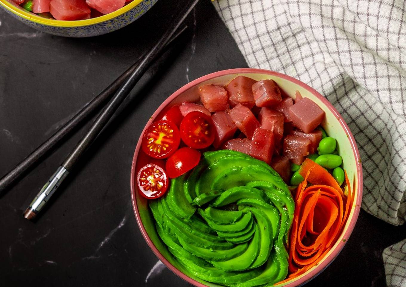 Poke bowl de atún bajo en calorías!!
