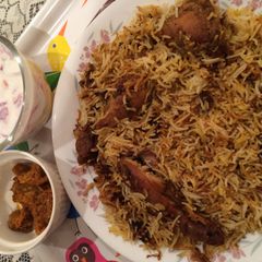 A picture of Hyderabadi dum Biriyani.