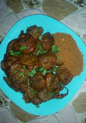 A picture of Yar tsala with kuli-kuli.