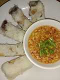 ขนมหัวผักกาดใส่เห็ดหอมนึ่ง (Steamed Radish Cake with Shiitake Mushrooms)