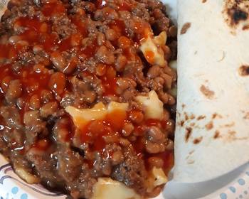 Without Fail Serving Recipe Beans Burger Served with Tortillas Very Delicious