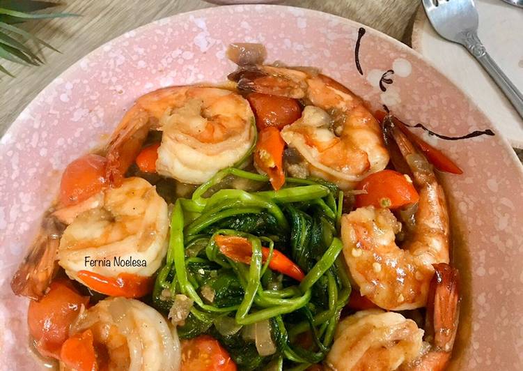 Resep Cah Kangkung Udang | Cara Masak Cah Kangkung Udang Yang Bisa Manjain Lidah