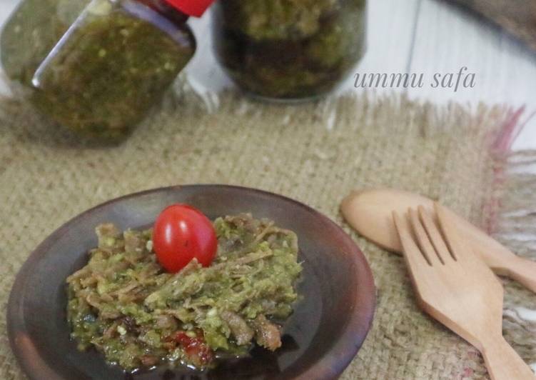 Langkah Mudah untuk Menyiapkan Sambal Ijo Daging (posting kedua), Enak