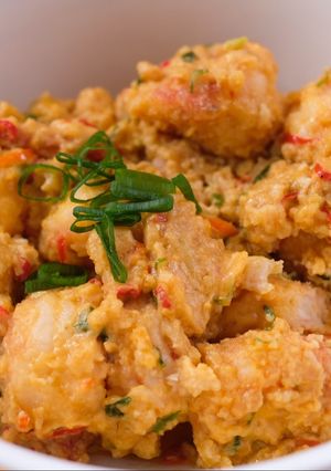 Foto resep Udang Saus Telur Asin (Salted Egg) Pedas