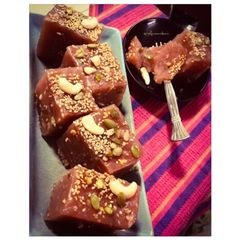 A picture of Bombay-Karachi Halwa: Rose Flavoured with Beetroot...😍.