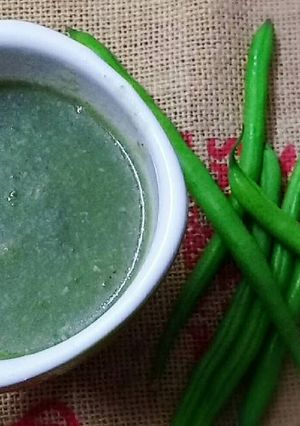 A picture of Bottle gourd beans with garlic soup.