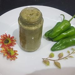 A picture of HARI MIRCH(GREEN CHILLI) KI PASTE.