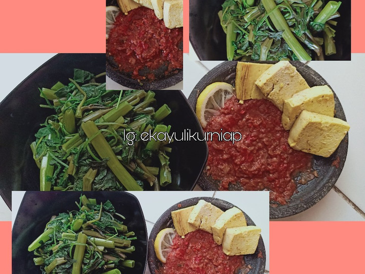 Cara Gampang Membuat Diet sehat: Plecing Kangkung + Tahu RebusPanggang (Mahasiswa), Bikin Ngiler
