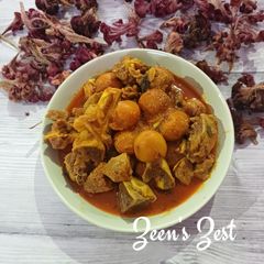 A picture of Kashmiri Wazwan Tchere Gosht Korma- Lamb with Dried Apricots.