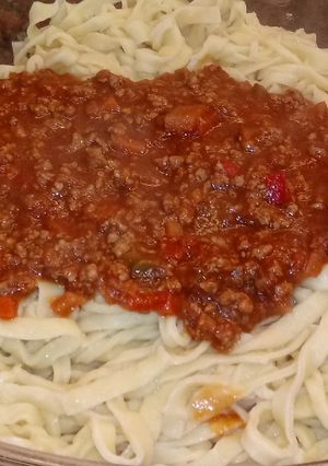 Una foto de Fideos caseros al huevo