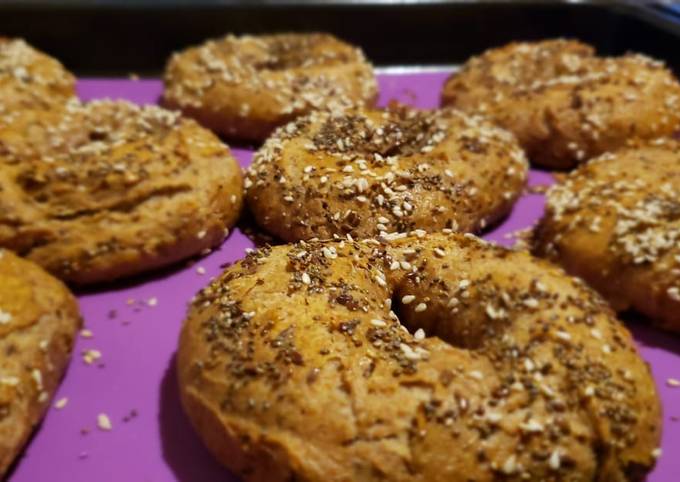 Bagels integral con mix de semillas Receta de Jesica Lopez- Cookpad