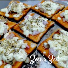 Tawa Mushroom Bread Pizzas A picture of Tawa Mushroom Bread Pizzas.
