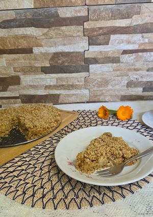 Una foto de Crumble de manzana y almendras