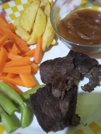 Cara Gampang Menyiapkan Resep Beef steak (well done) yang Uenak Anti Ribet, Sempurna