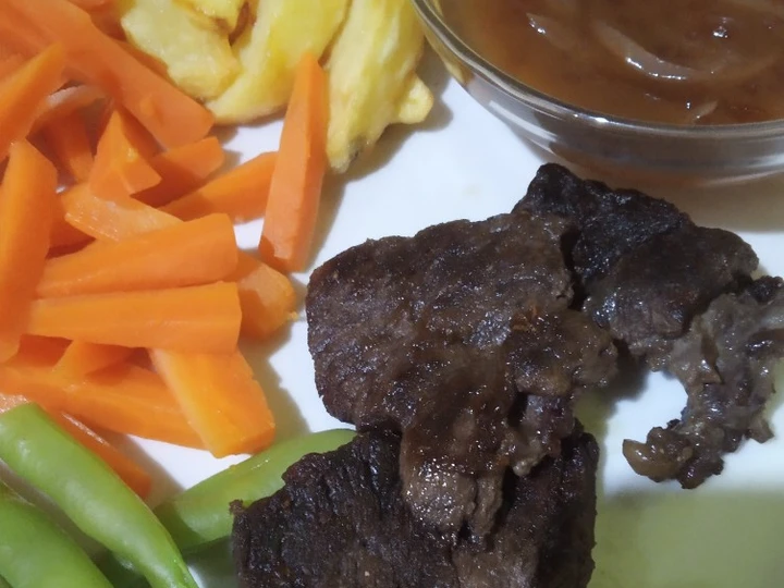 Cara Gampang Menyiapkan Resep Beef steak (well done) yang Uenak Anti Ribet, Sempurna