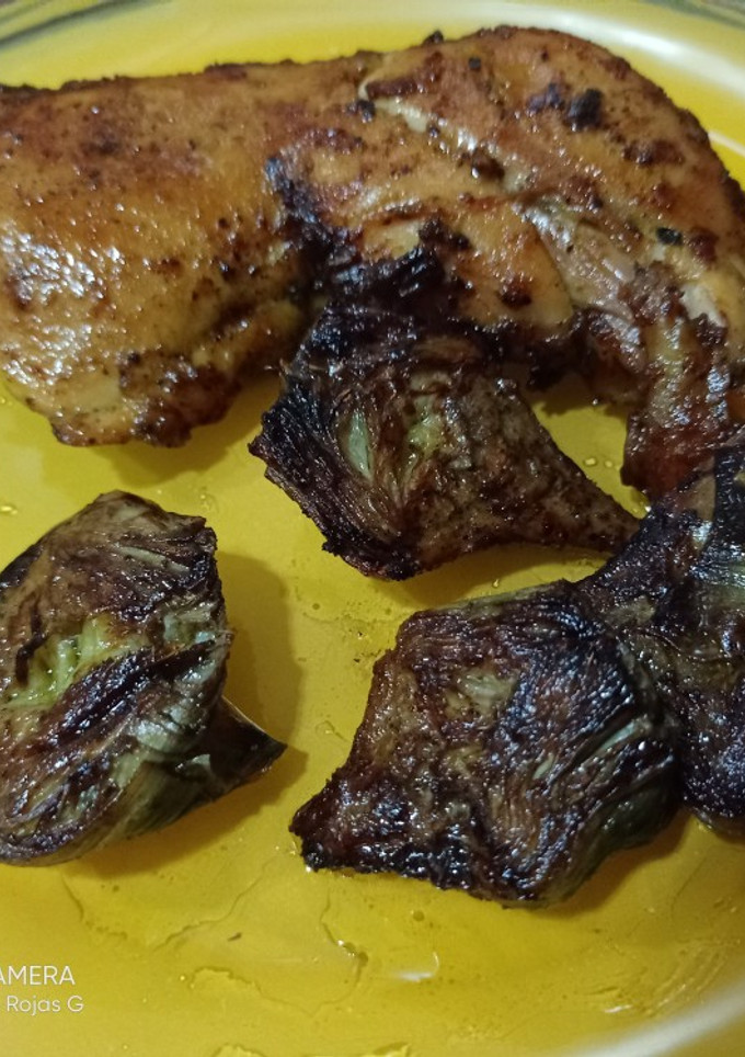 Una foto de Cuartos de pollo al horno con especias