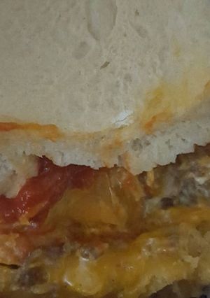 A picture of Cheeseburger stuffed bread.