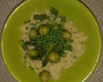 How To Make Recipe Couscous with gorgeous green veggies Vegan Restaurant Style