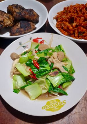 Foto resep Tumis bokcoy jamur tiram