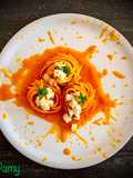 CHITARRA CREMA DI PEPERONE GIALLO, 'NDUJA, BACCALÀ MARINATO