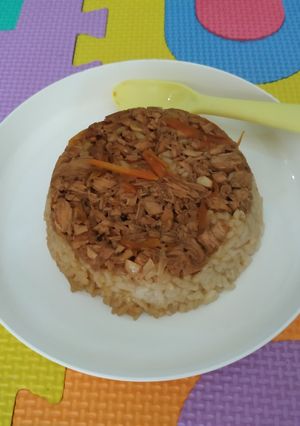 Foto resep Nasi tim ayam simple