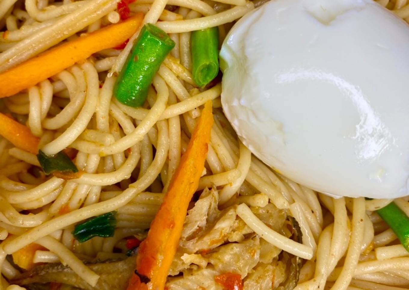 Fish stir fry pasta