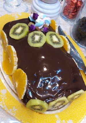 عکسی از دستور کیک اسفنجی با گاناش شکلاتی