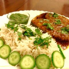 A picture of Signature Memoni Fish Curry.