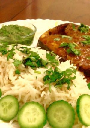 A picture of Signature Memoni Fish Curry.