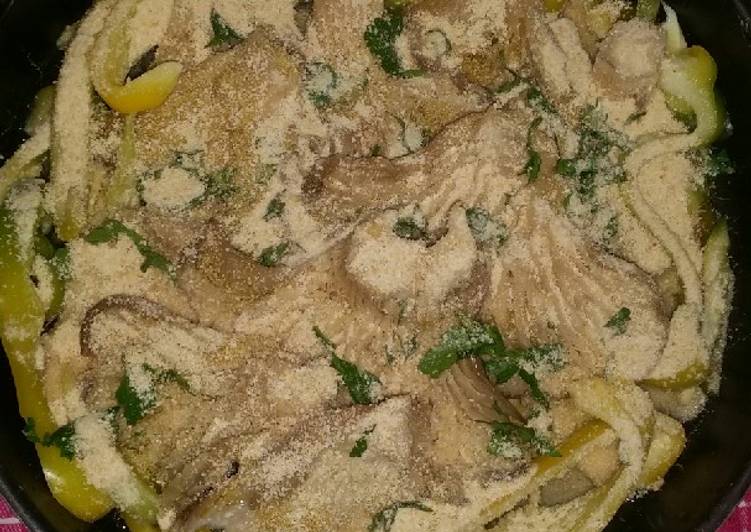 Peperoni + funghi gratin