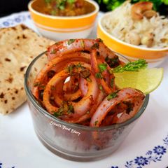 Laccha Pyaz or Masala Pickled Onions A picture of Laccha Pyaz or Masala Pickled Onions.