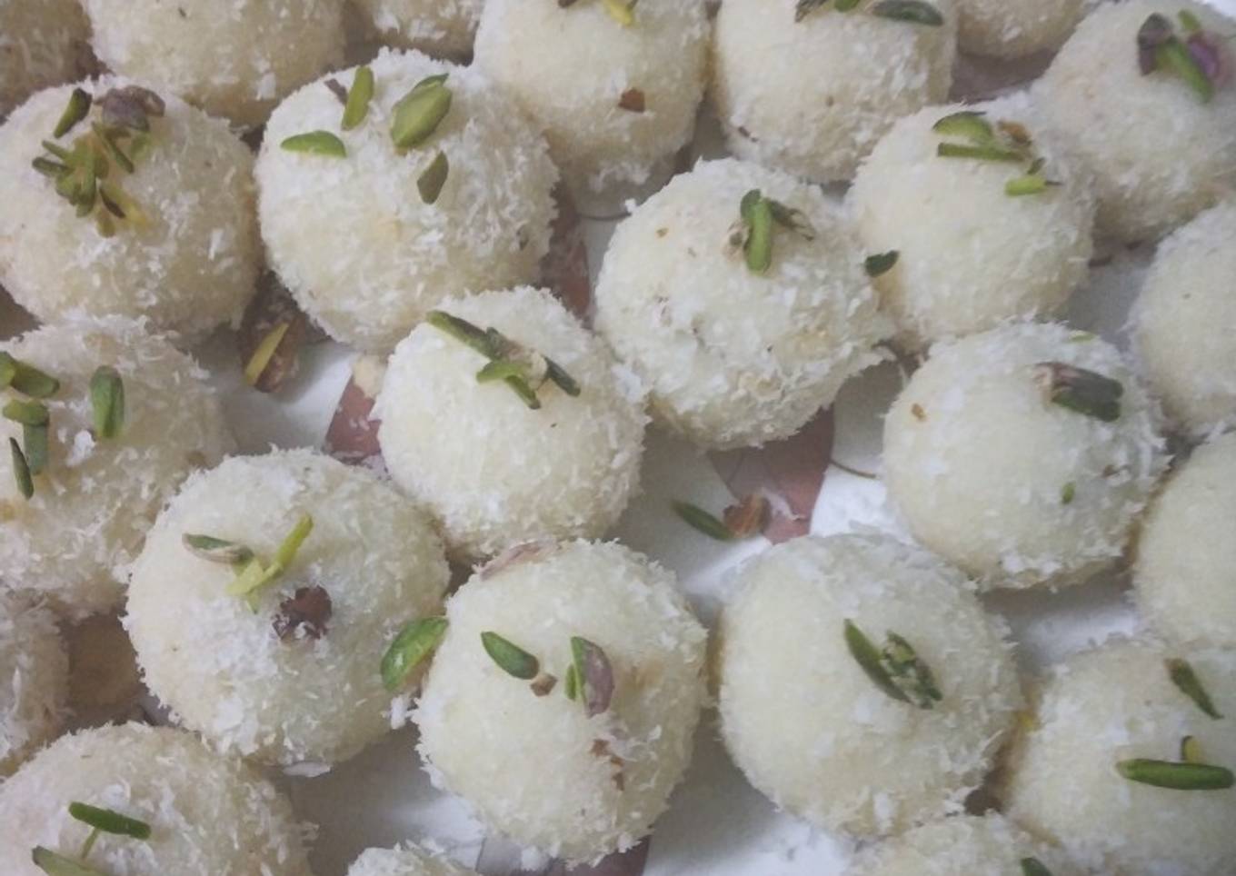Coconut ladoo with milkmaid