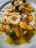 Octopus and Mango Salad with Pink Peppercorns and Caperberries