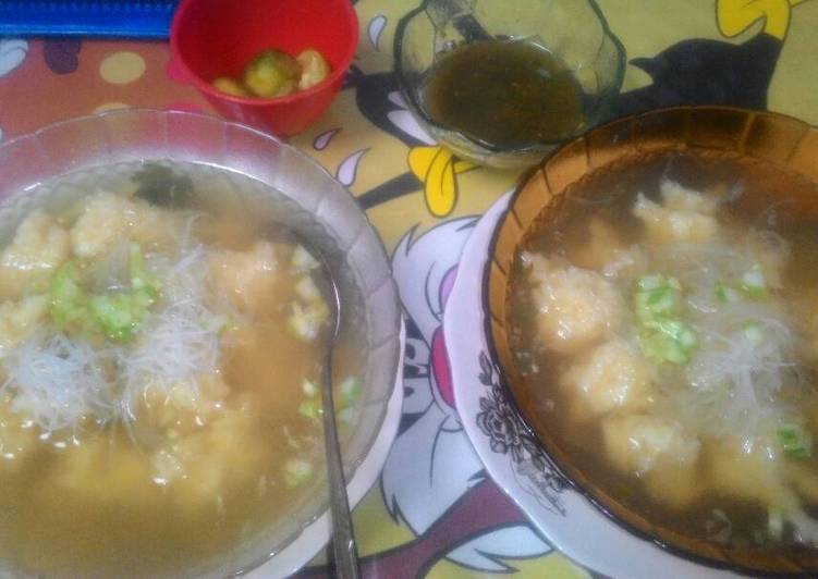 Proses Menyiapkan Tekwan ikan🐟🐟 yang simpel
