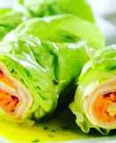 Rolls de lechuga y jamón