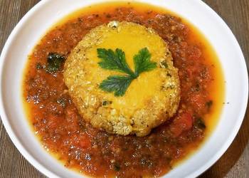 Fresh, Making Recipe Cauliflower Cheese Burgers In A Tomato And Spinach Sauce Yummy Fresh, Making Recipe Cauliflower Cheese Burgers In A Tomato And Spinach Sauce Yummy