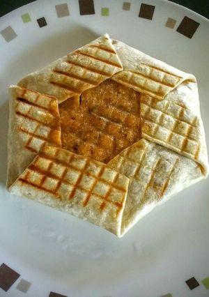 A picture of Paini press vegetarian crunch wrap.
