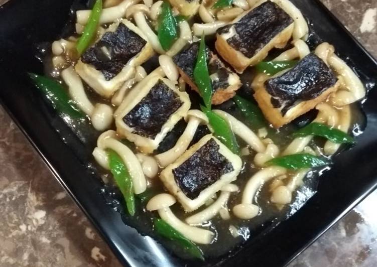 Resep Tahu toping rumput laut lumur jamur, Enak Banget