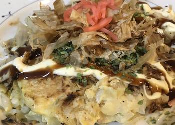 How to Make Yummy Japanese Savory Pan Cake Okonomiyaki