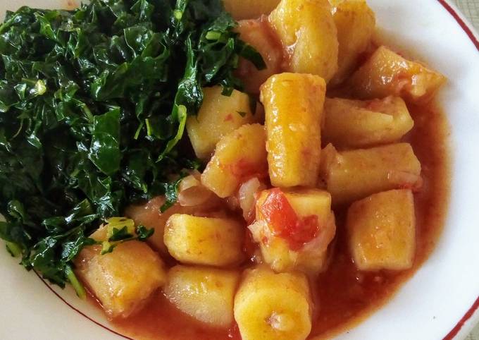 Steps to Prepare Favorite Matoke(Kaganda) with spinach