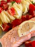 Saumon Sauce Vierge avec Tagliatelles